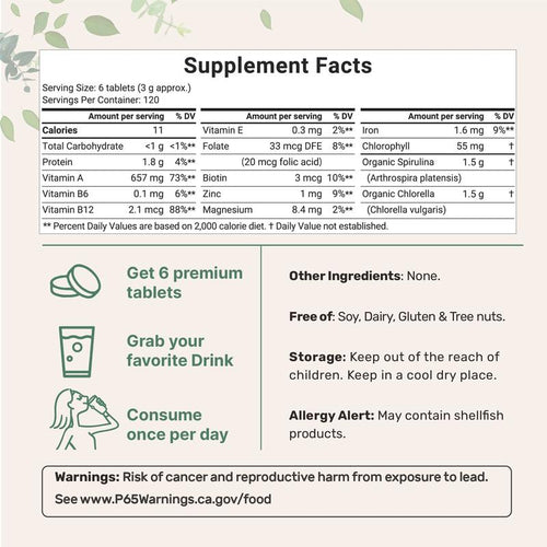 Organic Spirulina-Chlorella Tablets